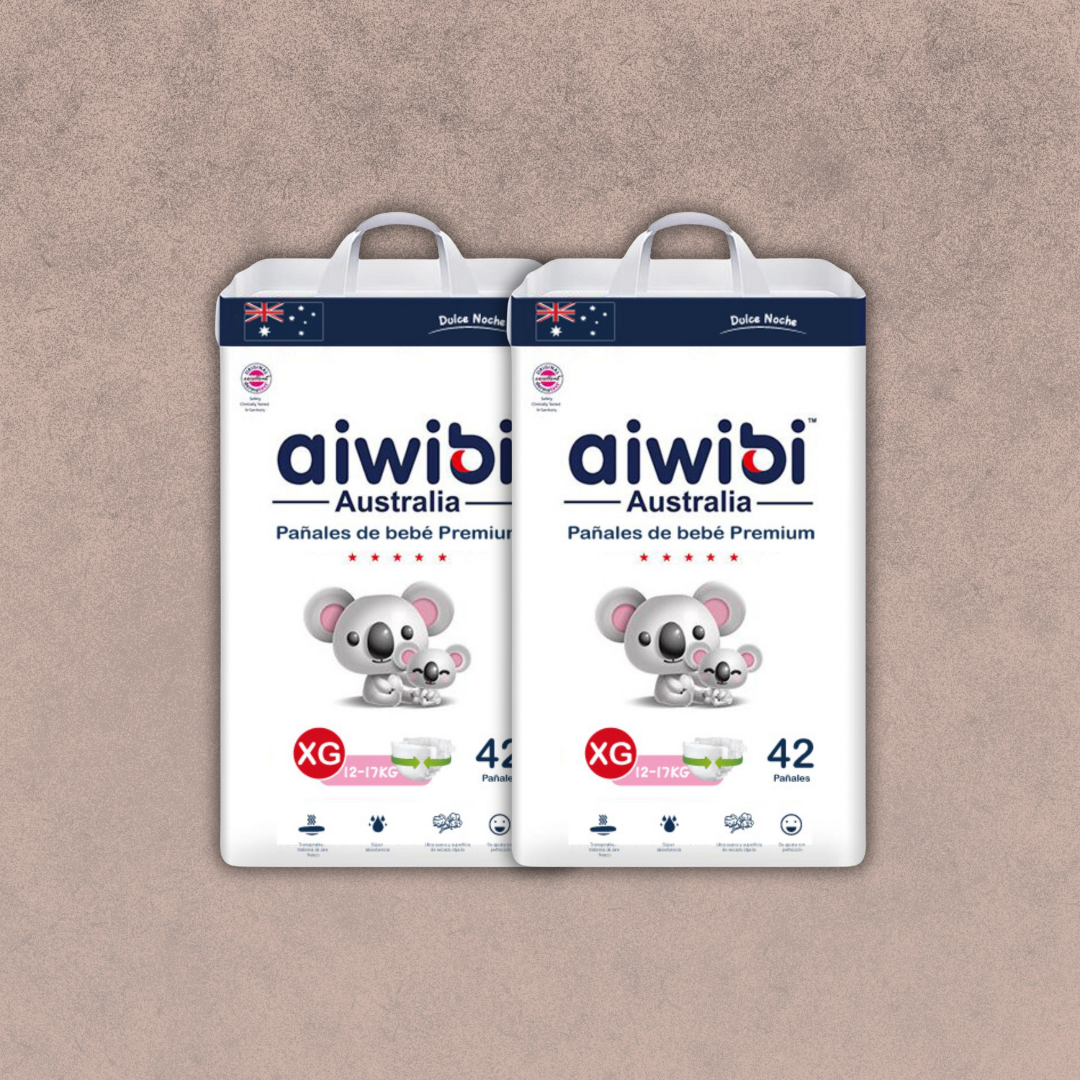2 Paquetes Pañal para Bebés Aiwibi (Dulce Noche) Talla XG 84 unidades