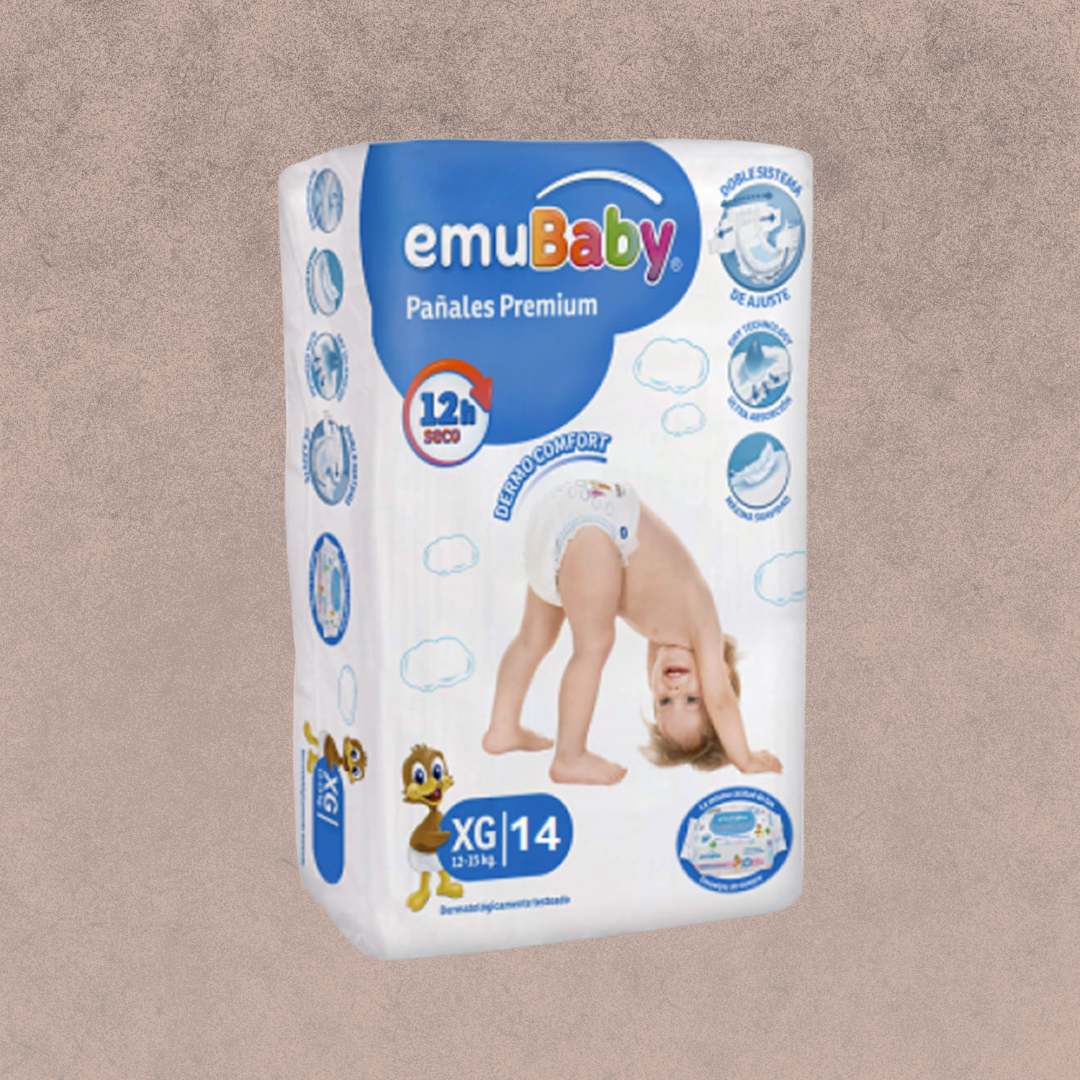 Pañal para bebe Emubaby super premium talla XG /14 un