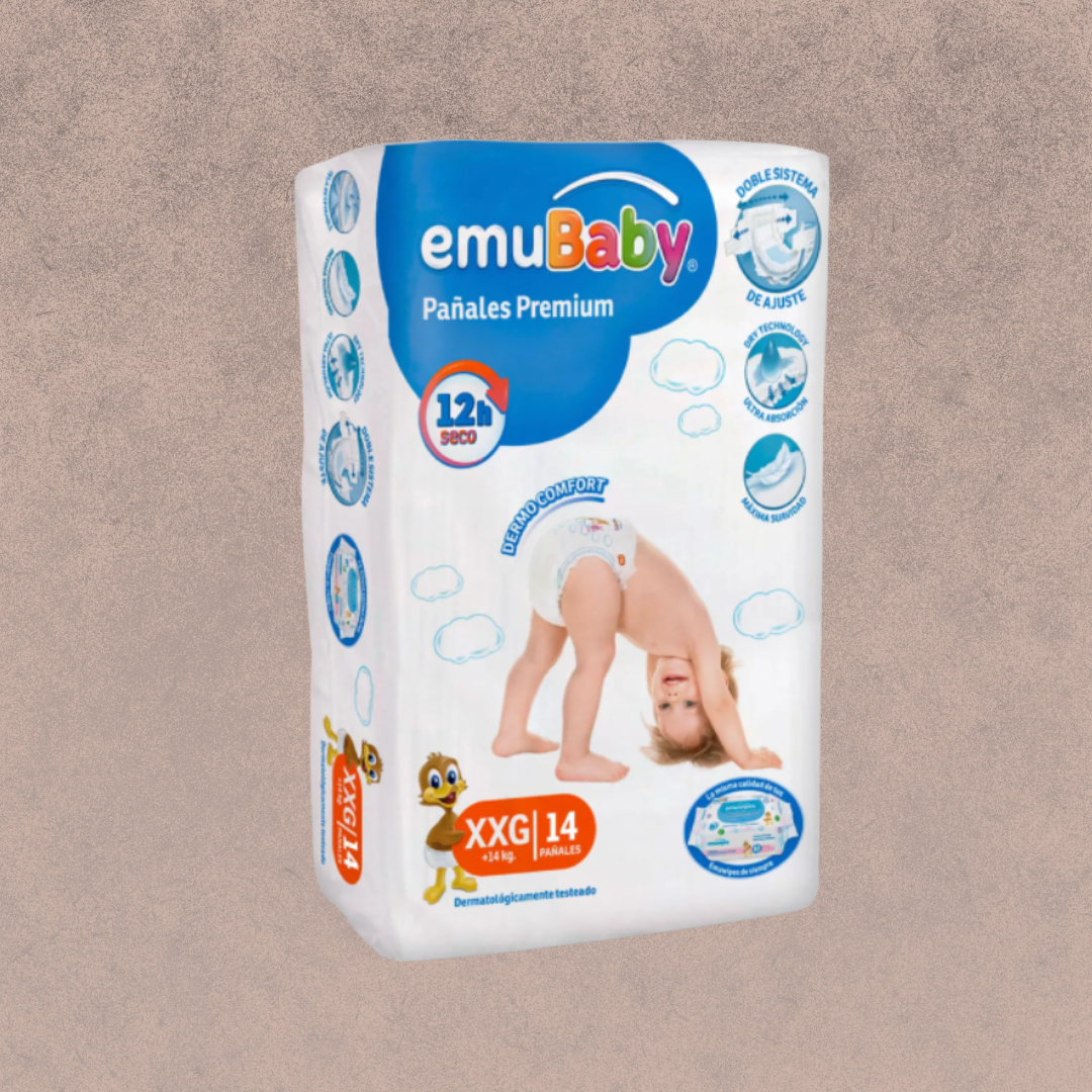 Pañal para bebe Emubaby super premium talla XXG /14 un