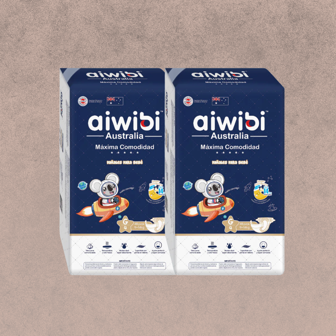 2 Paquetes Pañal para Bebés Aiwibi (Dulce Noche) Talla G 96 unidades