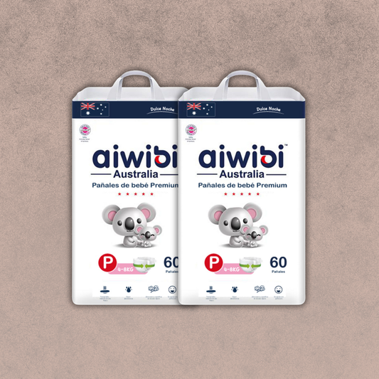2 Paquetes Pañal para Bebés Aiwibi (Dulce Noche) Talla P  120 unidades