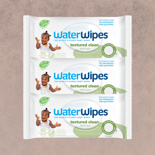 3 paquetes de 60 unidades Toallitas húmedas WaterWipes Textured Clean