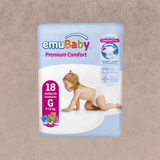 Pañal para bebe Emubaby premium comfort talla G /18 un