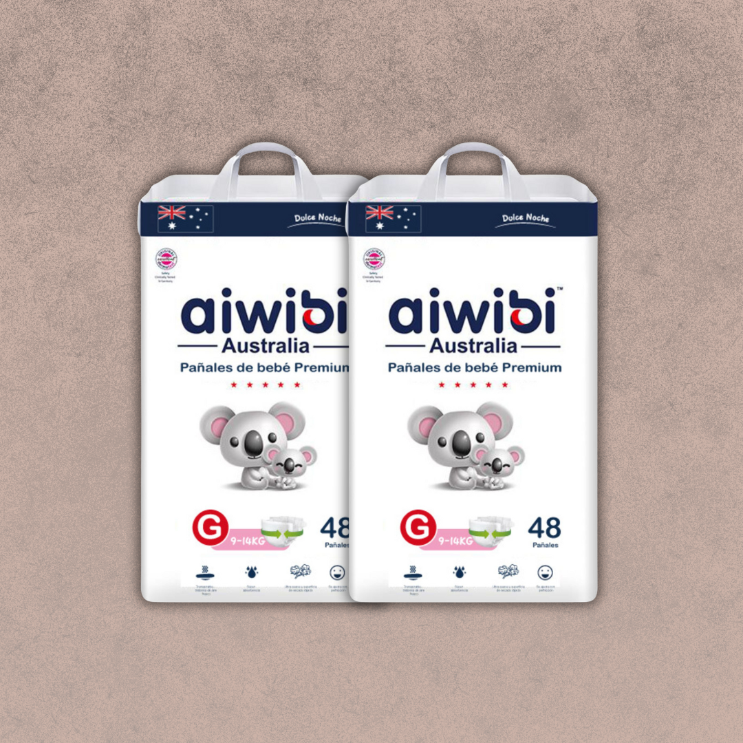 2 Paquetes Pañal para Bebés Aiwibi (Dulce Noche) Talla G  96 unidades