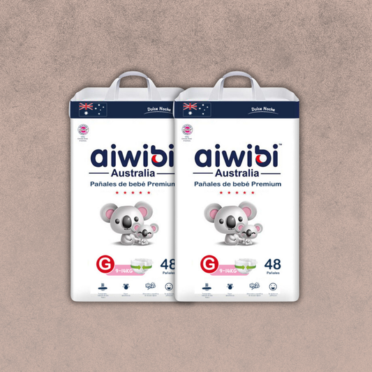2 Paquetes Pañal para Bebés Aiwibi (Dulce Noche) Talla G  96 unidades