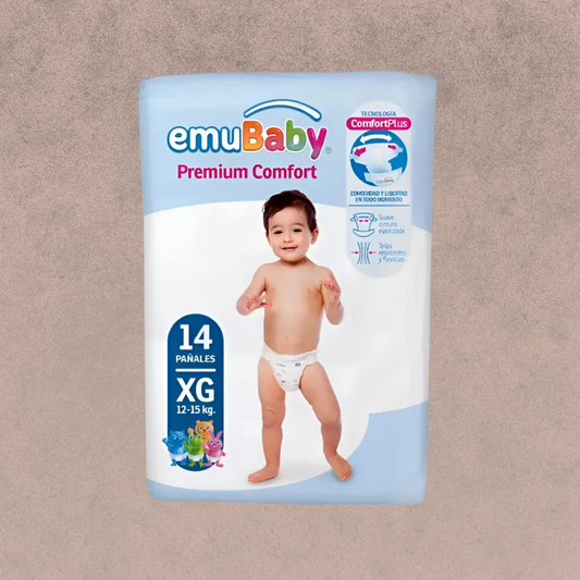 Pañal para bebe Emubaby premium comfort talla XG /14 un