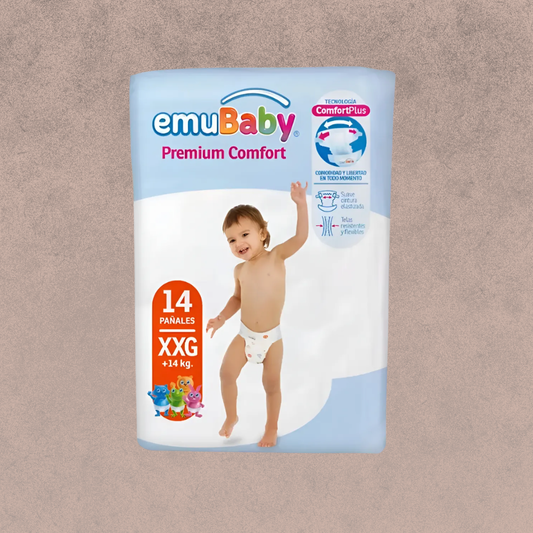 Pañal para bebe Emubaby premium comfort talla XXG /14 un