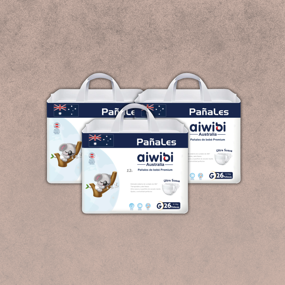 3 paquetes de Pañales Aiwibi premium Talla G /78 unidades