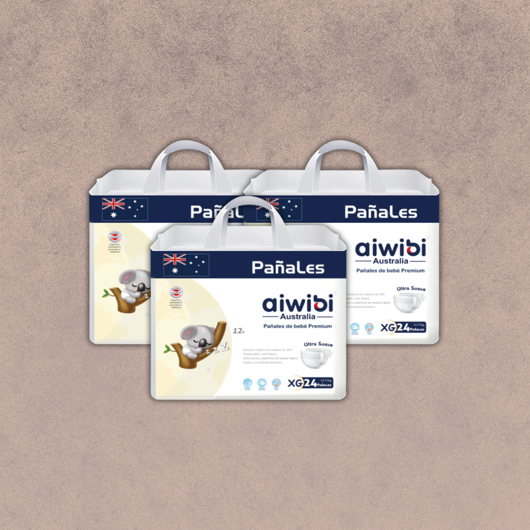 3 paquetes de Pañales Aiwibi premium Talla XG /72 unidades