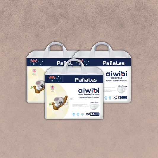 3 paquetes de Pañales Aiwibi premium Talla XG /72 unidades