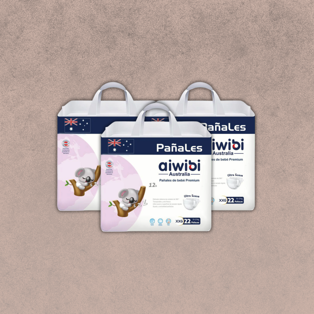 3 paquetes de Pañales Aiwibi premium Talla XXG /66 unidades