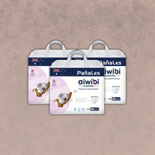 3 paquetes de Pañales Aiwibi premium Talla XXG /66 unidades