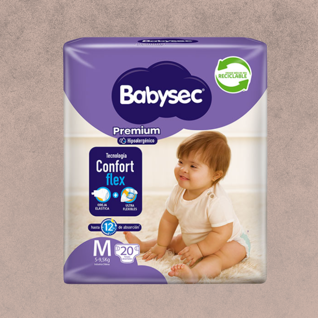 Pañal para Bebés Babysec Premium Talla  M 20 unidades