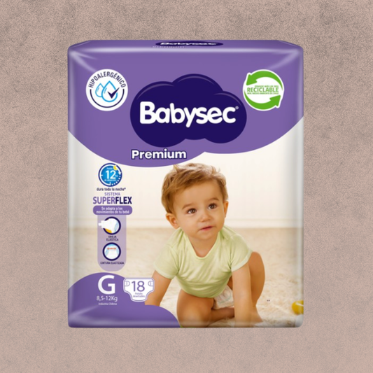 Pañal para Bebés Babysec Premium Talla  G 18 unidades
