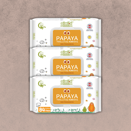 3 Paquetes de 84 Unidades Toallitas Papaya con Agua de Manantial
