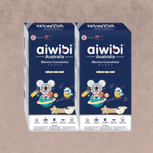2 Paquetes Pañal para Bebés Aiwibi (Dulce Noche) Talla XG  84 unidades