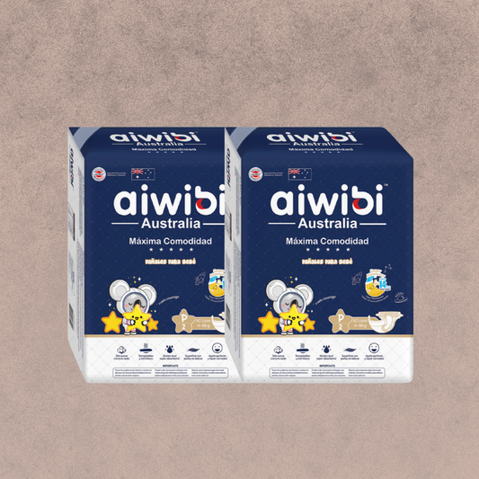 2 Paquetes Pañal para Bebés Aiwibi (Dulce Noche) Talla P  120 unidades